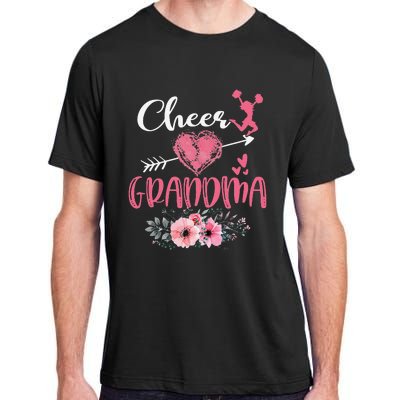 Cheer Grandma Floral Funny Cheerleader Heart Mother's Day Adult ChromaSoft Performance T-Shirt