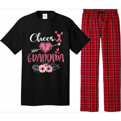 Cheer Grandma Floral Funny Cheerleader Heart Mother's Day Pajama Set