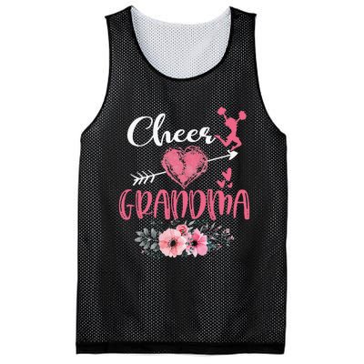 Cheer Grandma Floral Funny Cheerleader Heart Mother's Day Mesh Reversible Basketball Jersey Tank