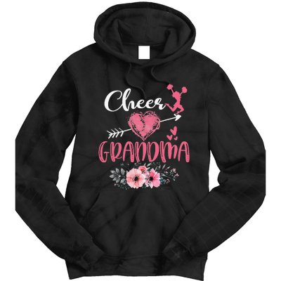 Cheer Grandma Floral Funny Cheerleader Heart Mother's Day Tie Dye Hoodie