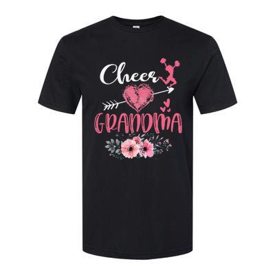 Cheer Grandma Floral Funny Cheerleader Heart Mother's Day Softstyle CVC T-Shirt