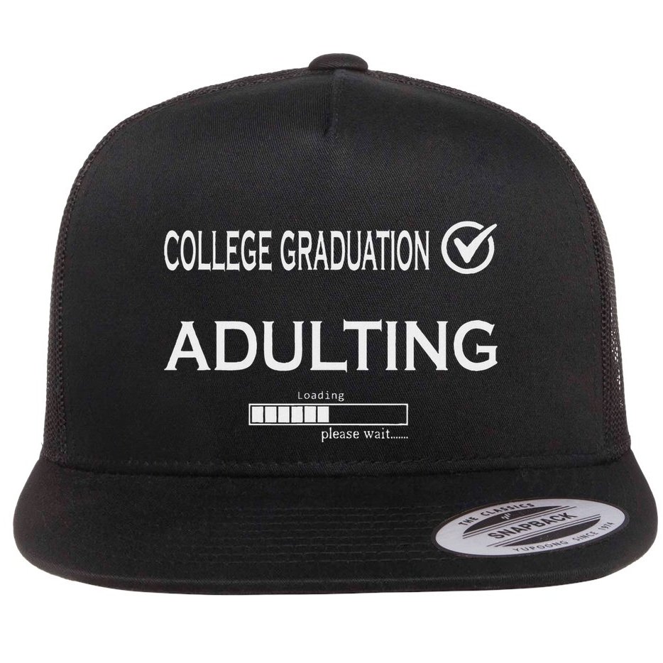 College Graduation Funny Graduate School Flat Bill Trucker Hat