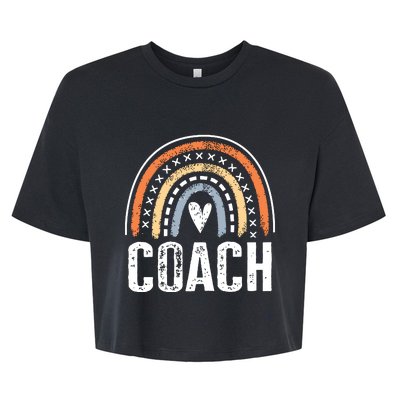 Coach Gifts For Women Funny Rainbow Coaching Bella+Canvas Jersey Crop Tee