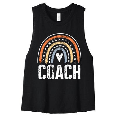 Coach Gifts For Women Funny Rainbow Coaching Women's Racerback Cropped Tank