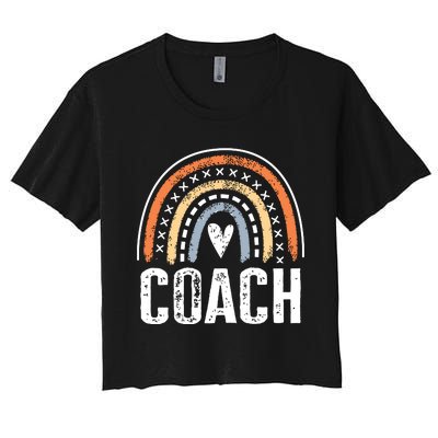 Coach Gifts For Women Funny Rainbow Coaching Women's Crop Top Tee