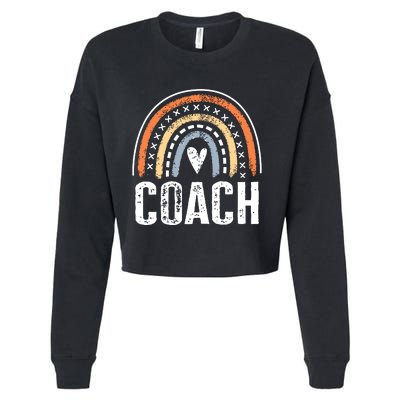 Coach Gifts For Women Funny Rainbow Coaching Cropped Pullover Crew