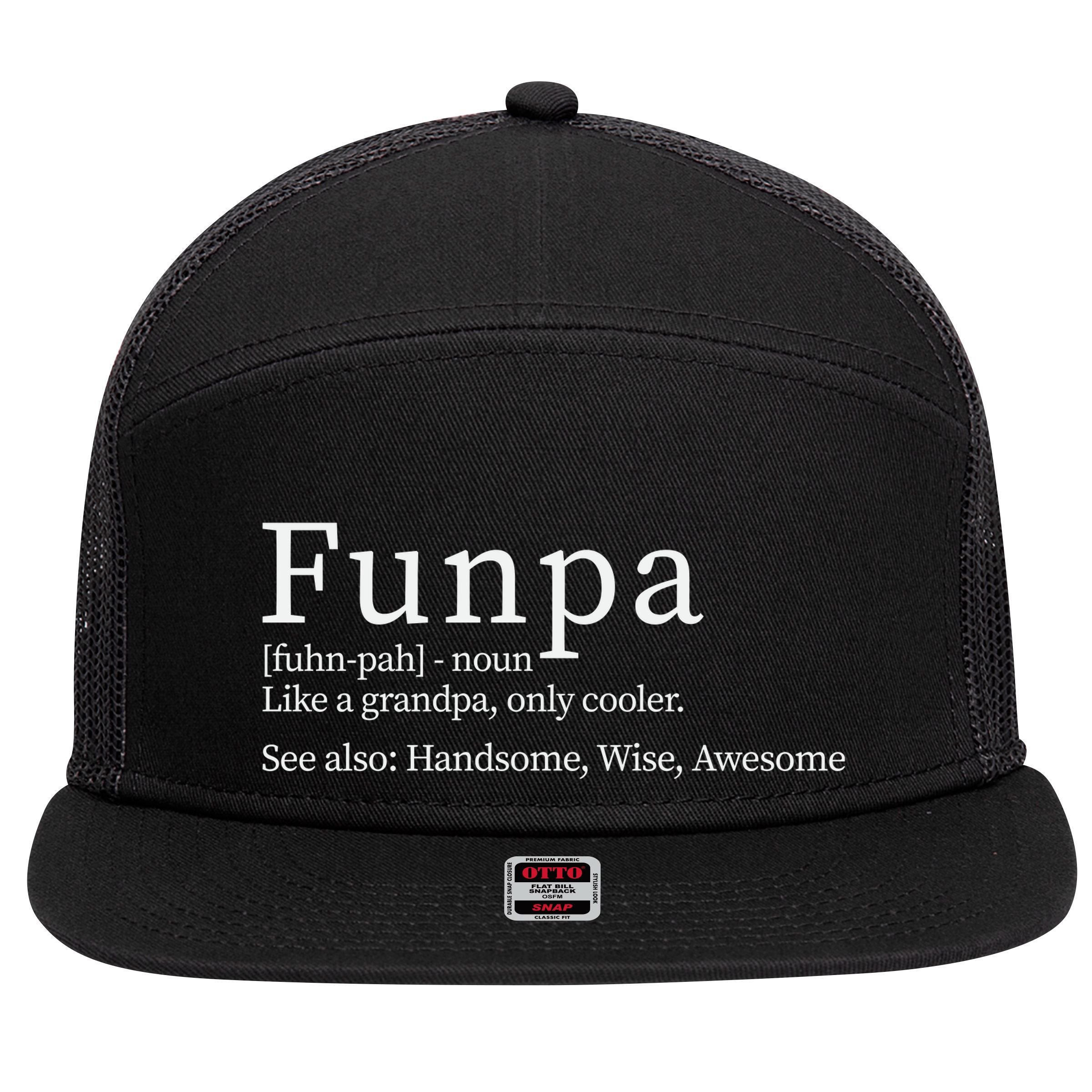 Cool Grandpa Funpa Definition 7 Panel Mesh Trucker Snapback Hat