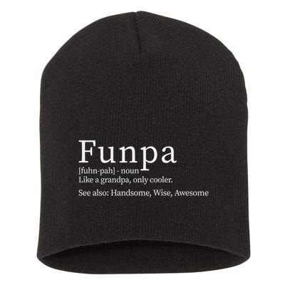 Cool Grandpa Funpa Definition Short Acrylic Beanie