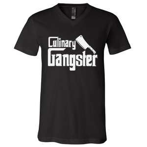 Culinary Gangster Funny Restaurant Cook Chef V-Neck T-Shirt