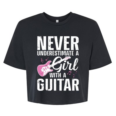 Cool Guitar For Women Girl Guitarist Acoustic Guitar Lovers Bella+Canvas Jersey Crop Tee