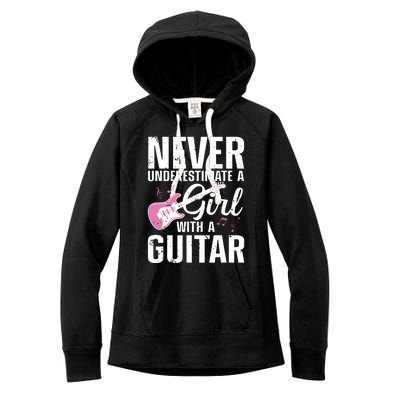 Cool Guitar For Women Girl Guitarist Acoustic Guitar Lovers Women's Fleece Hoodie