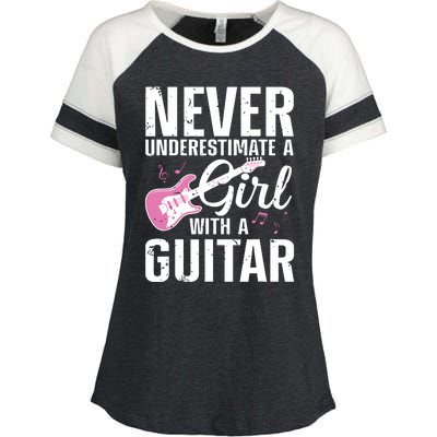 Cool Guitar For Women Girl Guitarist Acoustic Guitar Lovers Enza Ladies Jersey Colorblock Tee