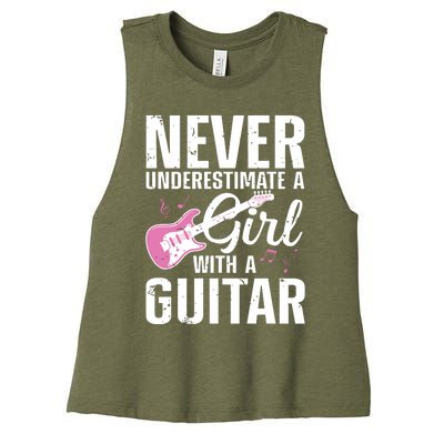 Cool Guitar For Women Girl Guitarist Acoustic Guitar Lovers Women's Racerback Cropped Tank