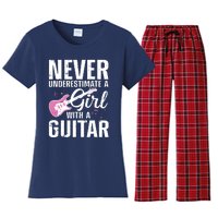 Cool Guitar For Women Girl Guitarist Acoustic Guitar Lovers Women's Flannel Pajama Set