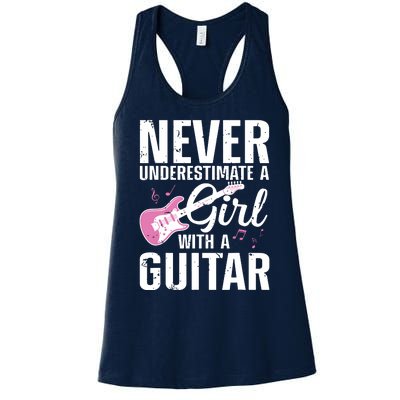 Cool Guitar For Women Girl Guitarist Acoustic Guitar Lovers Women's Racerback Tank