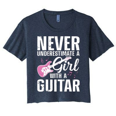 Cool Guitar For Women Girl Guitarist Acoustic Guitar Lovers Women's Crop Top Tee