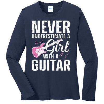 Cool Guitar For Women Girl Guitarist Acoustic Guitar Lovers Ladies Long Sleeve Shirt