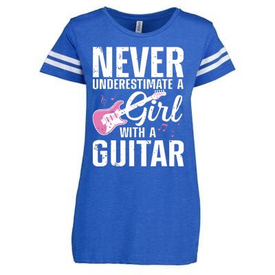 Cool Guitar For Women Girl Guitarist Acoustic Guitar Lovers Enza Ladies Jersey Football T-Shirt