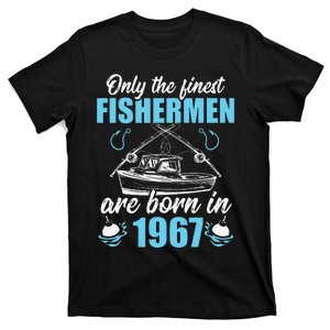 Cute Gift For 54 Years Old 54th Birthday Fishing Fisherman 1967 T-Shirt