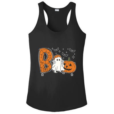 Cute Ghost Funny Ghost Boo Halloween Spooky Vibes Cute Gift Ladies PosiCharge Competitor Racerback Tank