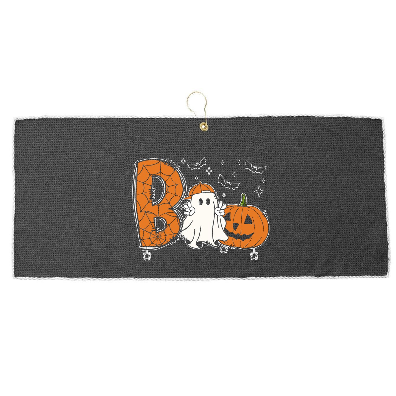 Cute Ghost Funny Ghost Boo Halloween Spooky Vibes Cute Gift Large Microfiber Waffle Golf Towel