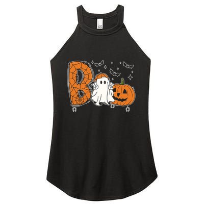 Cute Ghost Funny Ghost Boo Halloween Spooky Vibes Cute Gift Women's Perfect Tri Rocker Tank