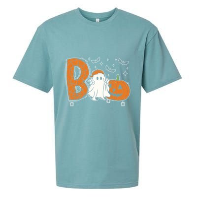 Cute Ghost Funny Ghost Boo Halloween Spooky Vibes Cute Gift Sueded Cloud Jersey T-Shirt