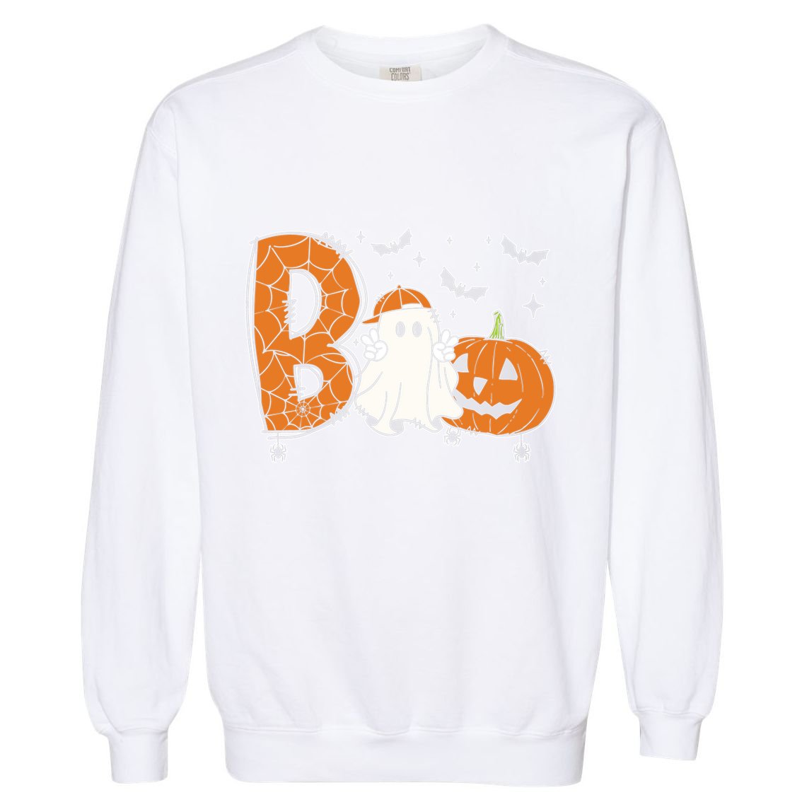 Cute Ghost Funny Ghost Boo Halloween Spooky Vibes Cute Gift Garment-Dyed Sweatshirt
