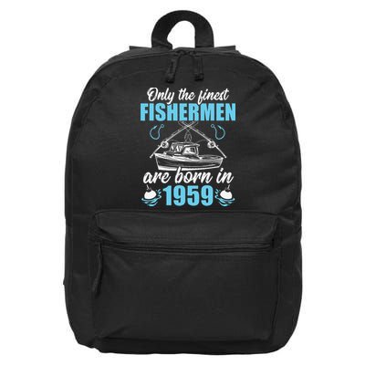 Cute Gift For 62 Years Old 62nd Birthday Fishing Fisherman 1959 16 in Basic Backpack