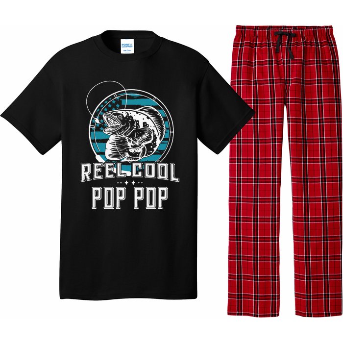 Cute Gift For Fathers Day Reel Cool Pop Pop Fishing Pajama Set