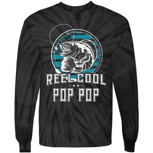 Cute Gift For Fathers Day Reel Cool Pop Pop Fishing Tie-Dye Long Sleeve Shirt