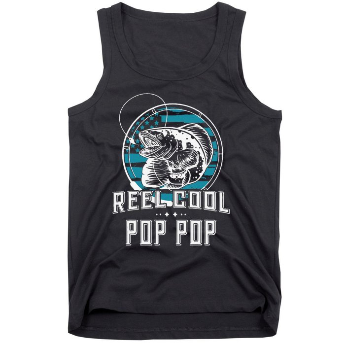 Cute Gift For Fathers Day Reel Cool Pop Pop Fishing Tank Top