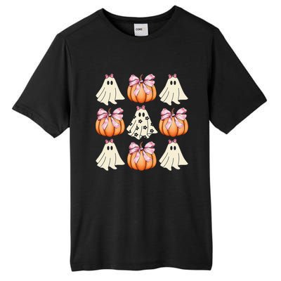 Cute Ghost Florals Coquette Bows Pumpkins Halloween Tall Fusion ChromaSoft Performance T-Shirt