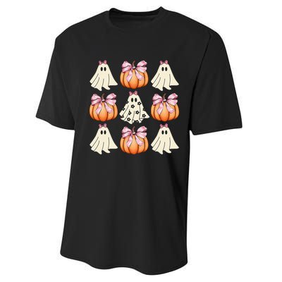 Cute Ghost Florals Coquette Bows Pumpkins Halloween Performance Sprint T-Shirt