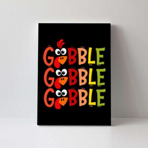 Cute Gobble Gobble Turkey Pilgrim Little  Thanksgiving Canvas