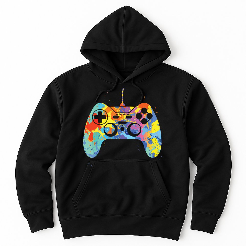 Colorful Gamer Graphic Gaming Controller Graphic Hoodie