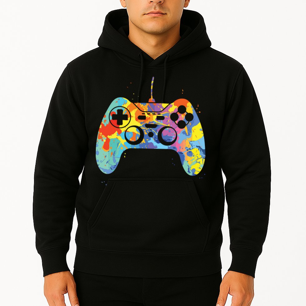 Colorful Gamer Graphic Gaming Controller Graphic Hoodie