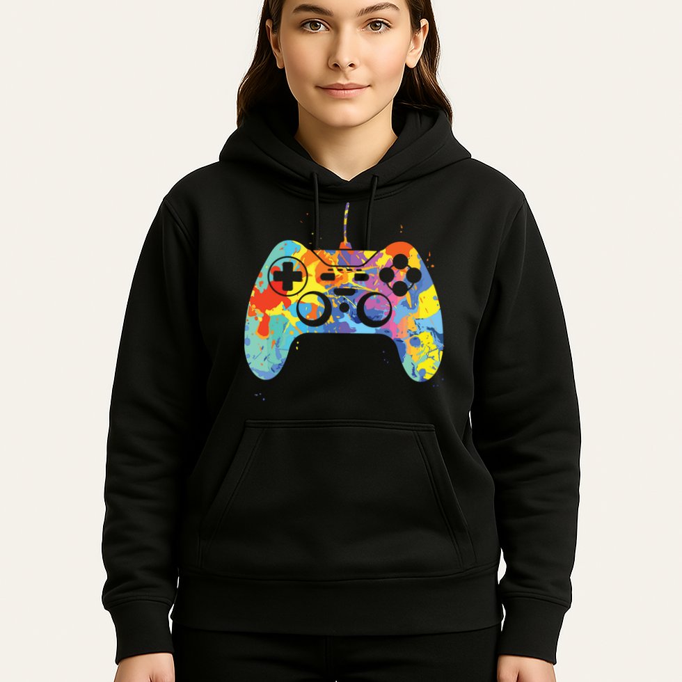 Colorful Gamer Graphic Gaming Controller Graphic Hoodie