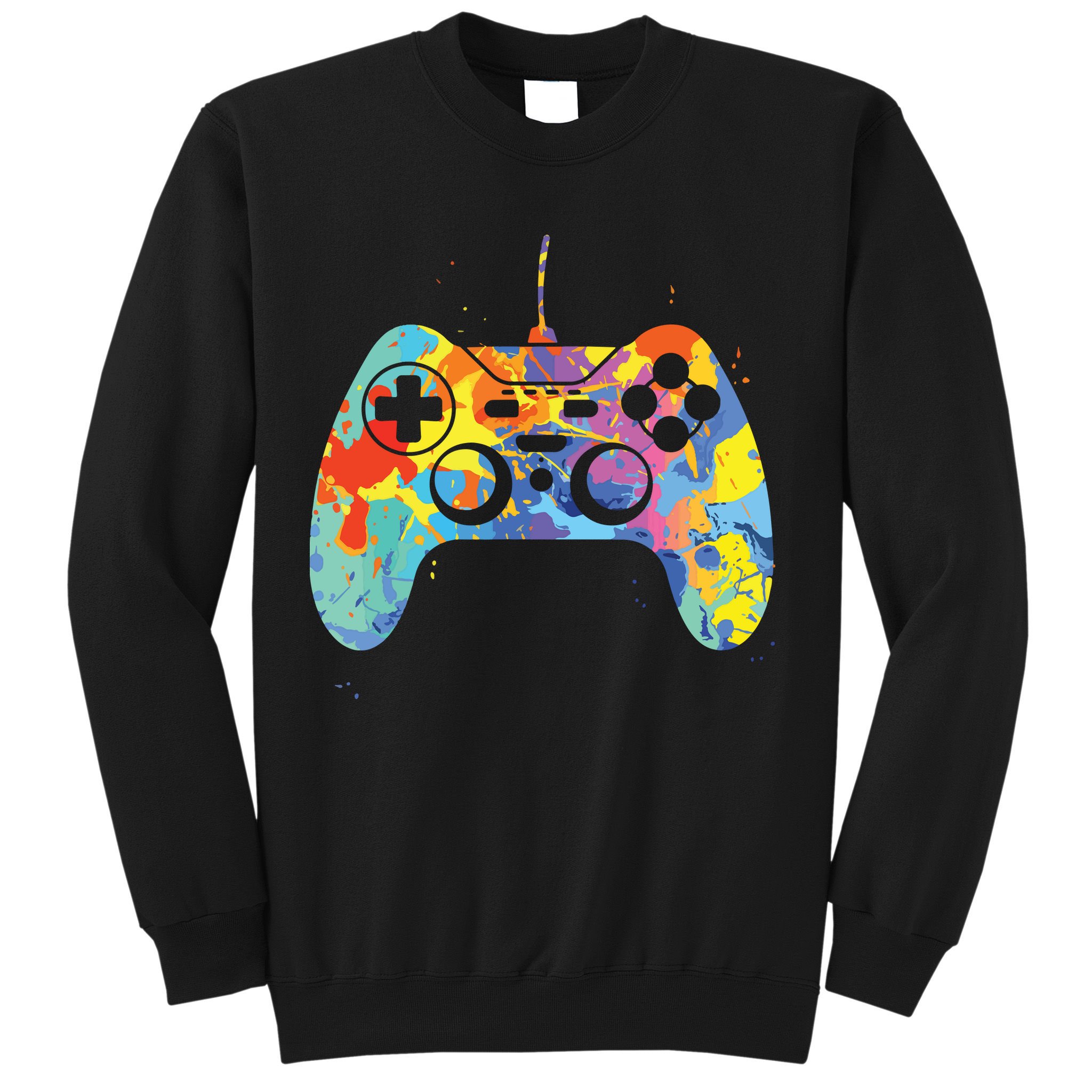 Colorful Gamer Graphic Gaming Controller Graphic Sweatshirt