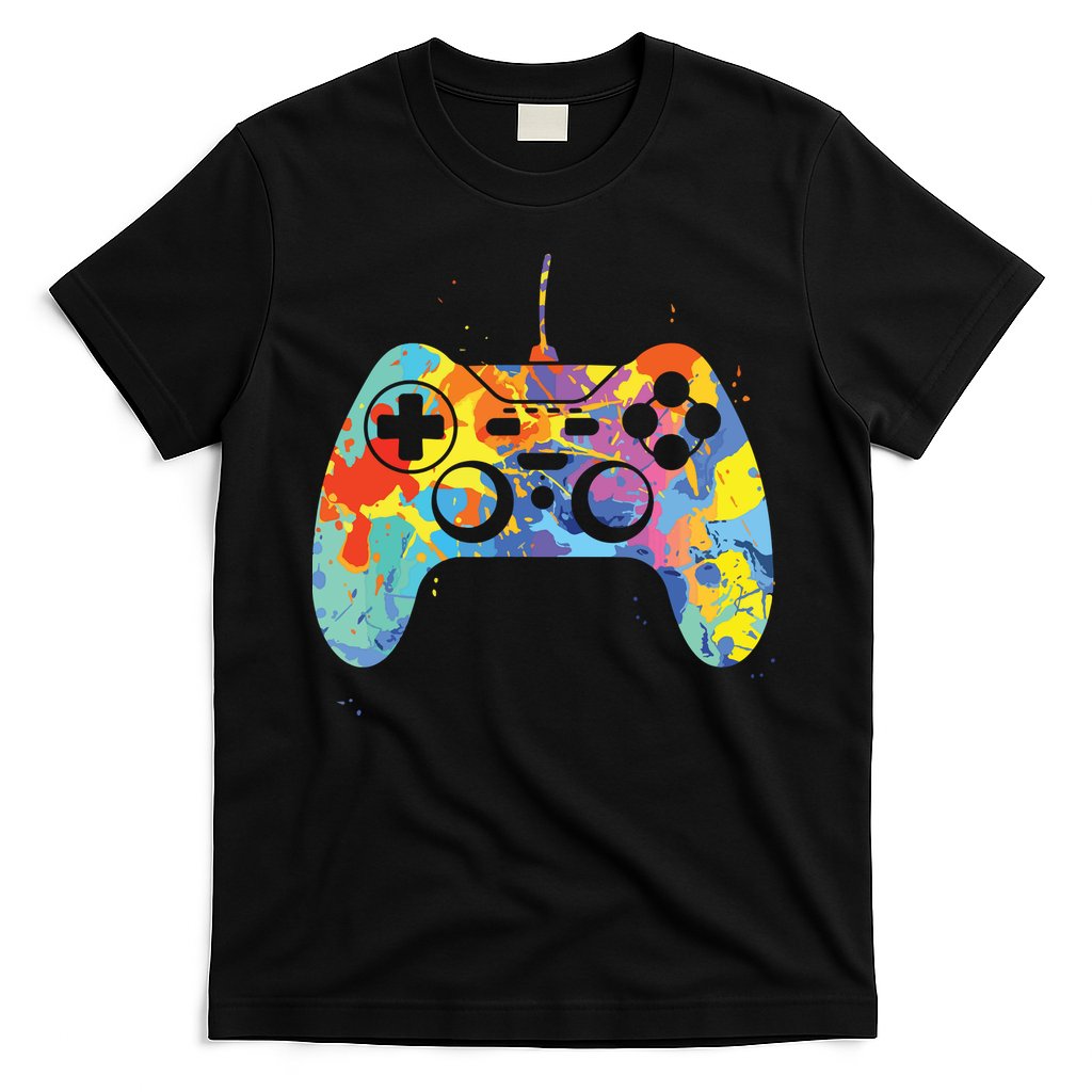 Colorful Gamer Graphic Gaming Controller Graphic T-Shirt