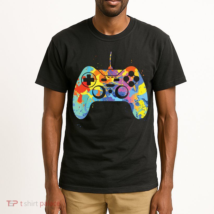 Colorful Gamer Graphic Gaming Controller Graphic Tall T-Shirt