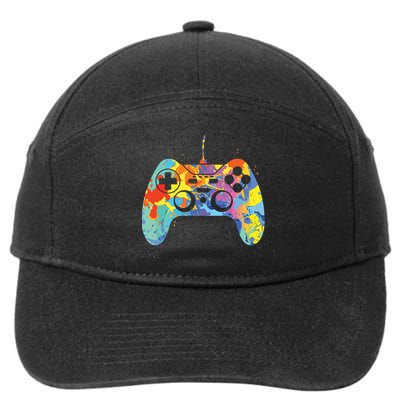 Colorful Gamer Graphic Gaming Controller Graphic 7-Panel Snapback Hat
