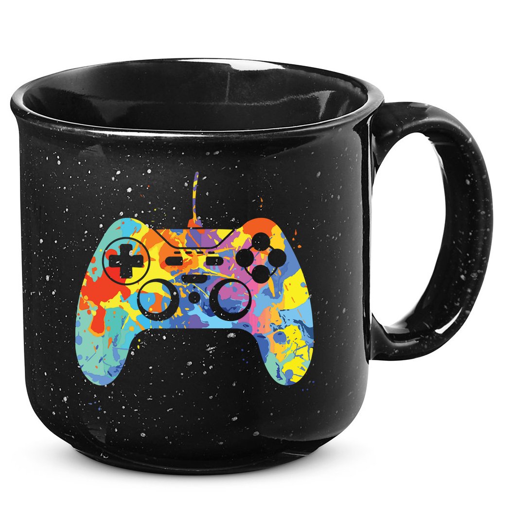 Colorful Gamer Graphic Gaming Controller Graphic 15oz Campfire Ceramic Mug