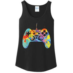 Colorful Gamer Graphic Gaming Controller Graphic Ladies Essential Tank