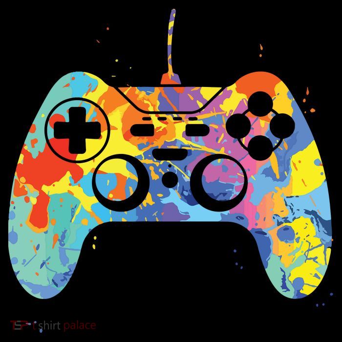 Colorful Gamer Graphic Gaming Controller Graphic Flatbill Hat