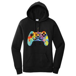 Colorful Gamer Graphic Gaming Controller Graphic Women's Pullover Hoodie