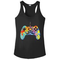 Colorful Gamer Graphic Gaming Controller Graphic Ladies PosiCharge Competitor Racerback Tank