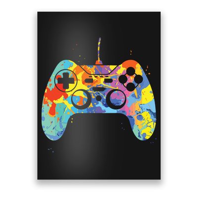 Colorful Gamer Graphic Gaming Controller Graphic Poster