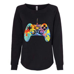 Colorful Gamer Graphic Gaming Controller Graphic Womens California Wash Sweatshirt