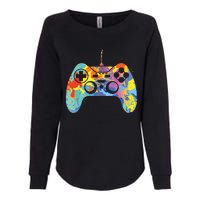 Colorful Gamer Graphic Gaming Controller Graphic Womens California Wash Sweatshirt